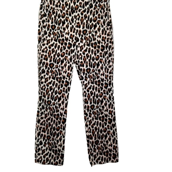 J Crew Remi Pants Women Size 6 Leopard Print Stretch Twill Zip Up Cat Print - Picture 1 of 15